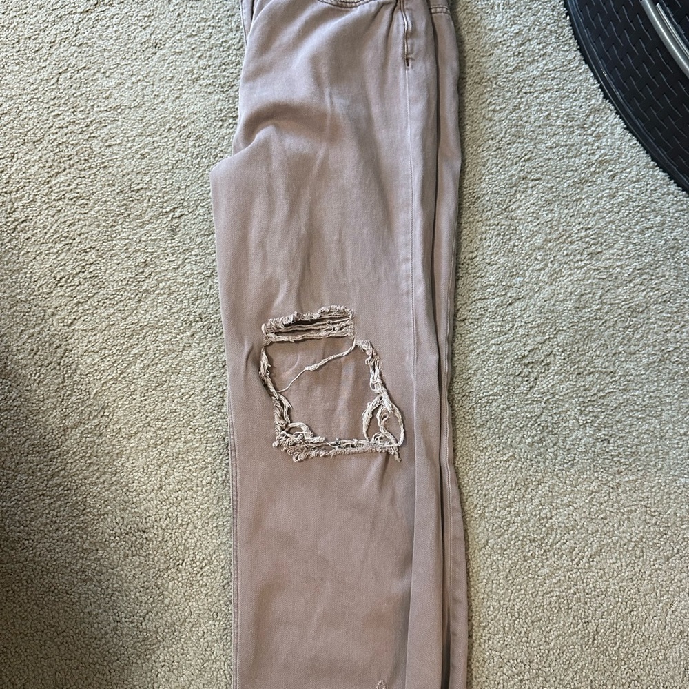 Stylish Tan Cropped Jeans